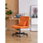 Fauteuil de bureau orange en velours avec accoudoirs en velours Criss Cross - Polyvalent pour le bureau personnel, la méditation et le maquillage