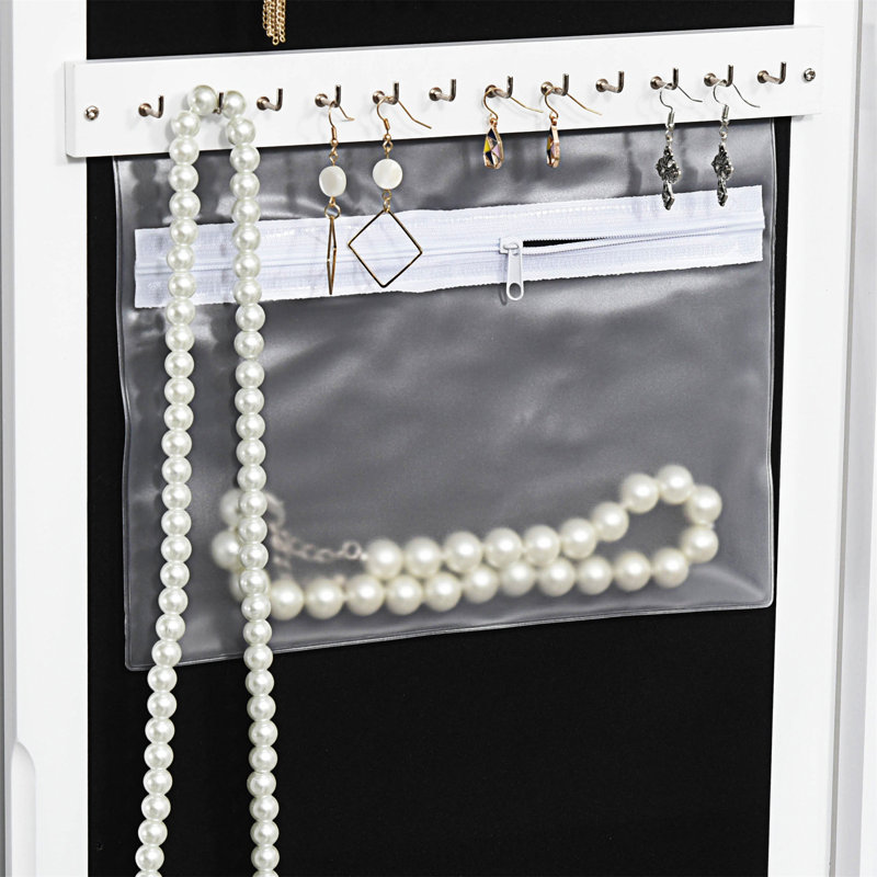 Armoire à bijoux avec miroir et 18 lumières DEL