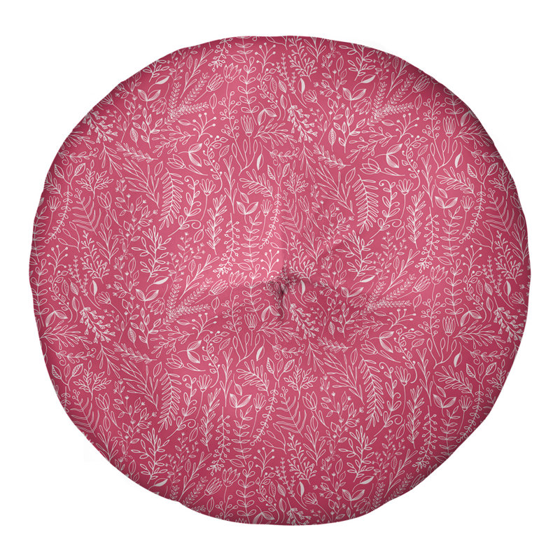 Coussin de sol floral Katelyn Elizabeth Ditsy, H 26 po x l 26 po, Rouge / Blanc