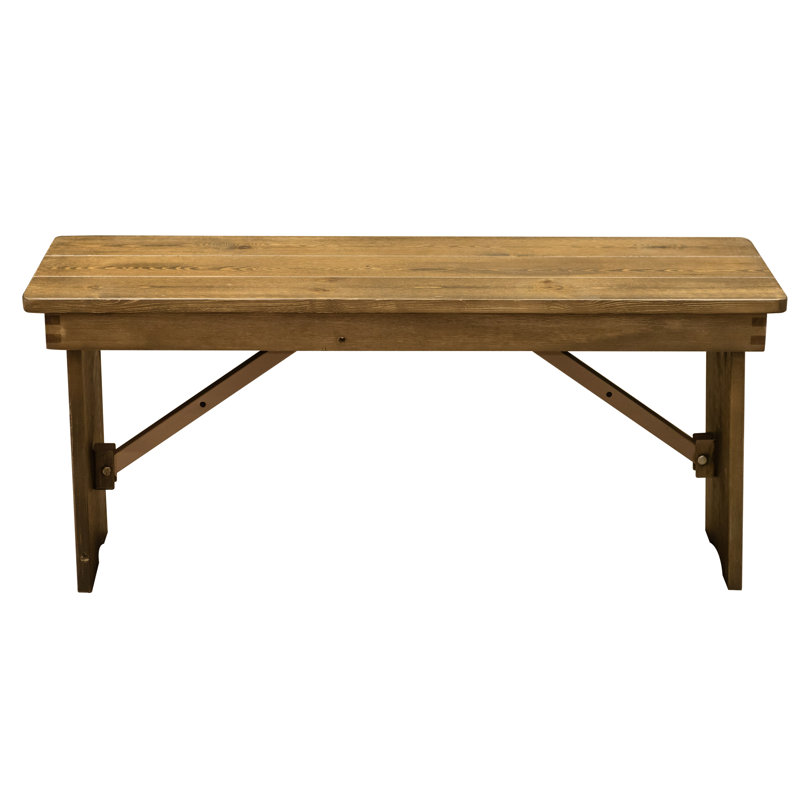 Banc en bois, H 17 po x l 40 po x P 12 po