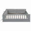 Lit plateforme double avec garde-corps et coussin-1048369426