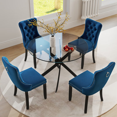 Ensemble repas rond à piédestal