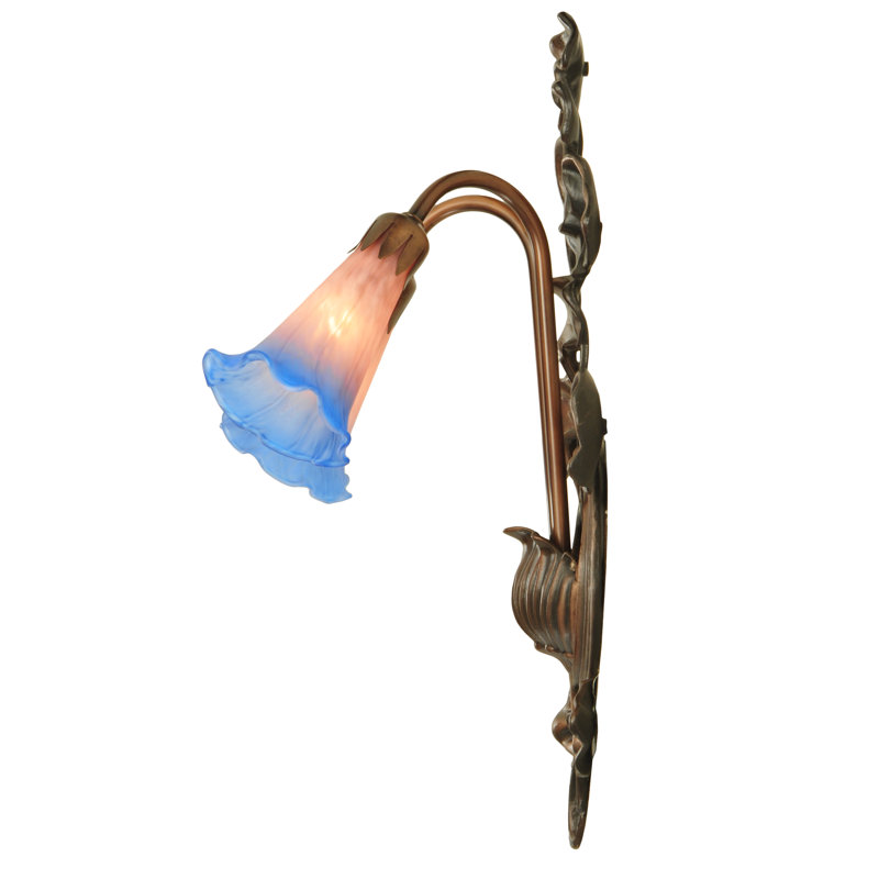Meyda Tiffany & Stained Glass 2 - Light Armed Sconce, Pink/Blue