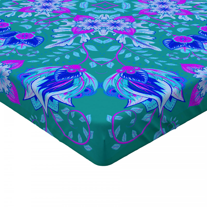 Microfiber Floral Fitted Sheet, Full Fitted Sheet