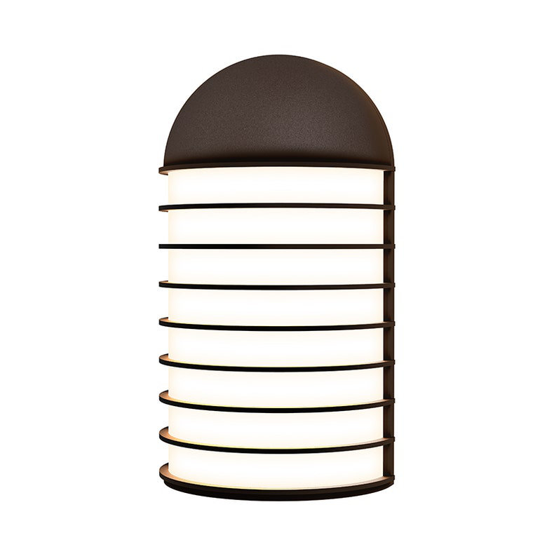 Nautical White LED Wall Sconce with Dimmable Circular Fins
