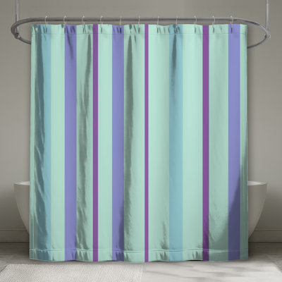 Rideaux de douche mauve à rayures verticales extra longs