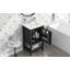 Meuble-lavabo de 20 po avec lavabo, armoire de salle de bain avec porte à fermeture douce, support de rangement et tablette ouverte-126233394