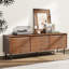 Meuble télé 59 po avec armoire de rangement et prise de courant Mid Century 59 po, convenant au salon et à la chambre à coucher-806632982-809292065