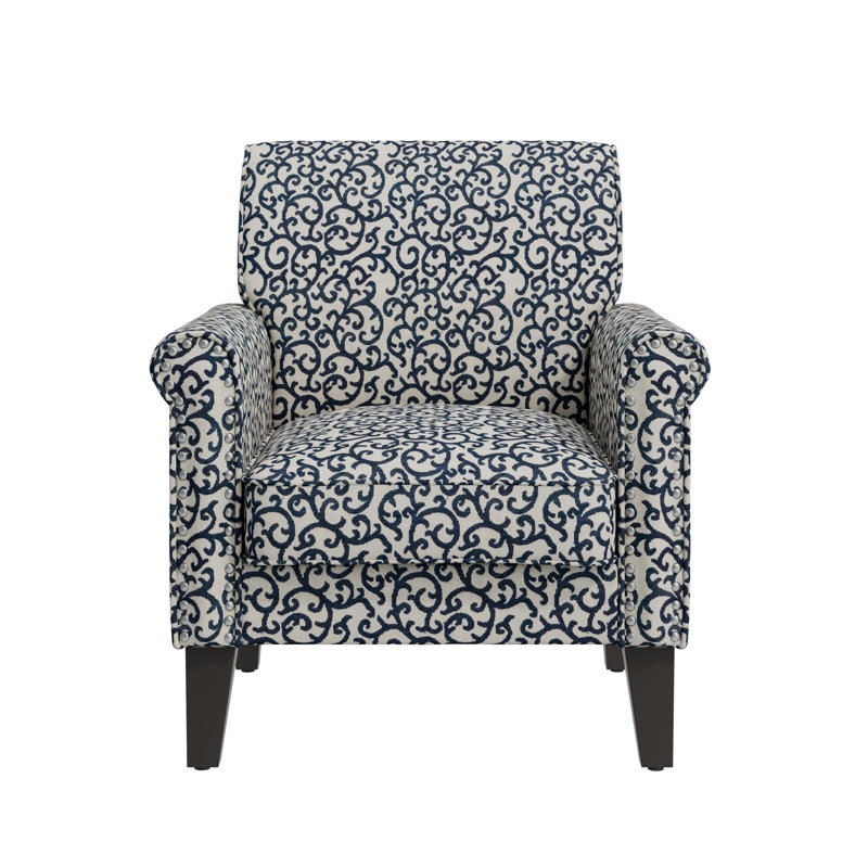 Kyhl Upholstered Armchair, Black Polyester