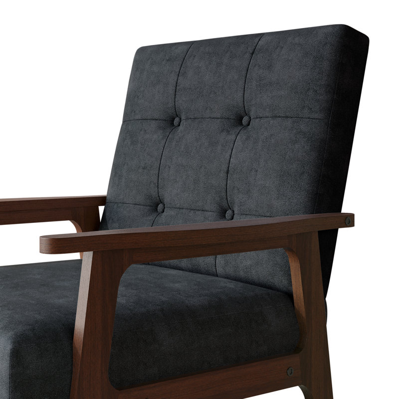Chaise d'appoint en lin gris foncé, Gris foncé