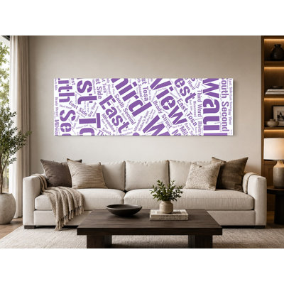 Milwaukee Neighborhoods Word Art — Purple — Canvas Wall Art