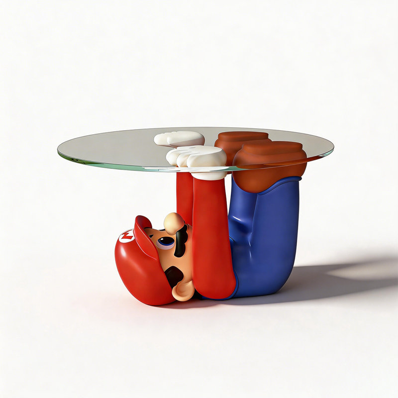Artistic Mario-Inspired Side Table, Modern Living Room Accent