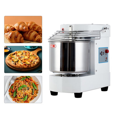 Mélangeur de pâte électrique commercial de 10,5 pte, batteur sur socle de 650 W avec minuterie capacité, double rotation et écran de protection pour la pizza, le pain et la boulangerie
