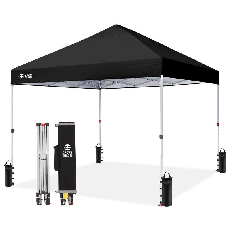 8 Ft. W x 8 Ft. D Instant Pop Up Canopy Tent with One Push Setup, Black