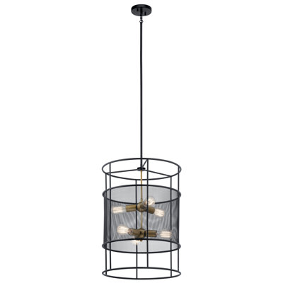 Luminaire suspendu cylindrique simple à 6 lumières Auden