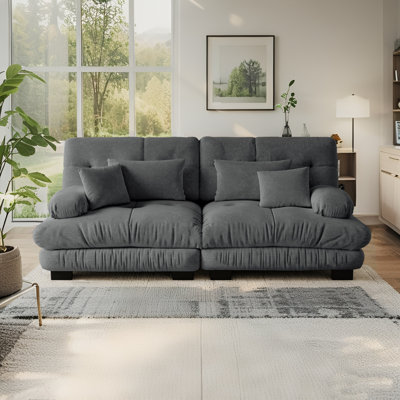 Canapé modulaire de 94,5 po avec 4 coussins décoratifs, canapé en chenille moderne et profond pour le salon, pour le salon