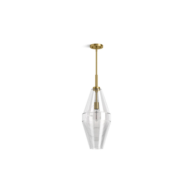 Simplice Diamond Pendant, Brushed Brass