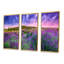 «Glorious Sunset Over Blossoming Lavender Field», reproduction de cadre flottant sur toile 3 pièces-1826886058-1826886068