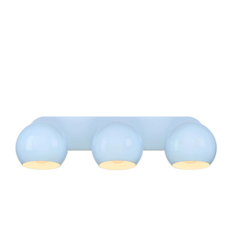 Topsy 3-Light Vanity Light, No Ears, Sky Blue