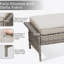 Ensemble de 2 repose-pieds d'extérieur en osier PE, coussins de patio en rotin gris avec coussins beiges pour cour ou terrasse-1586815692