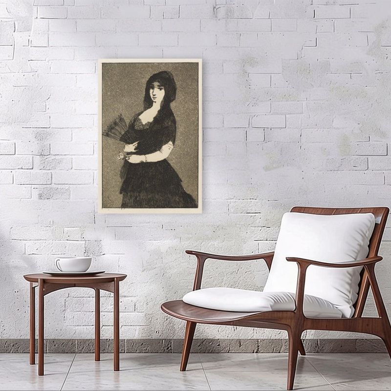 Fleur exotique, 1868, estampe murale abstraite contemporaine., H 36 po x l 24 po