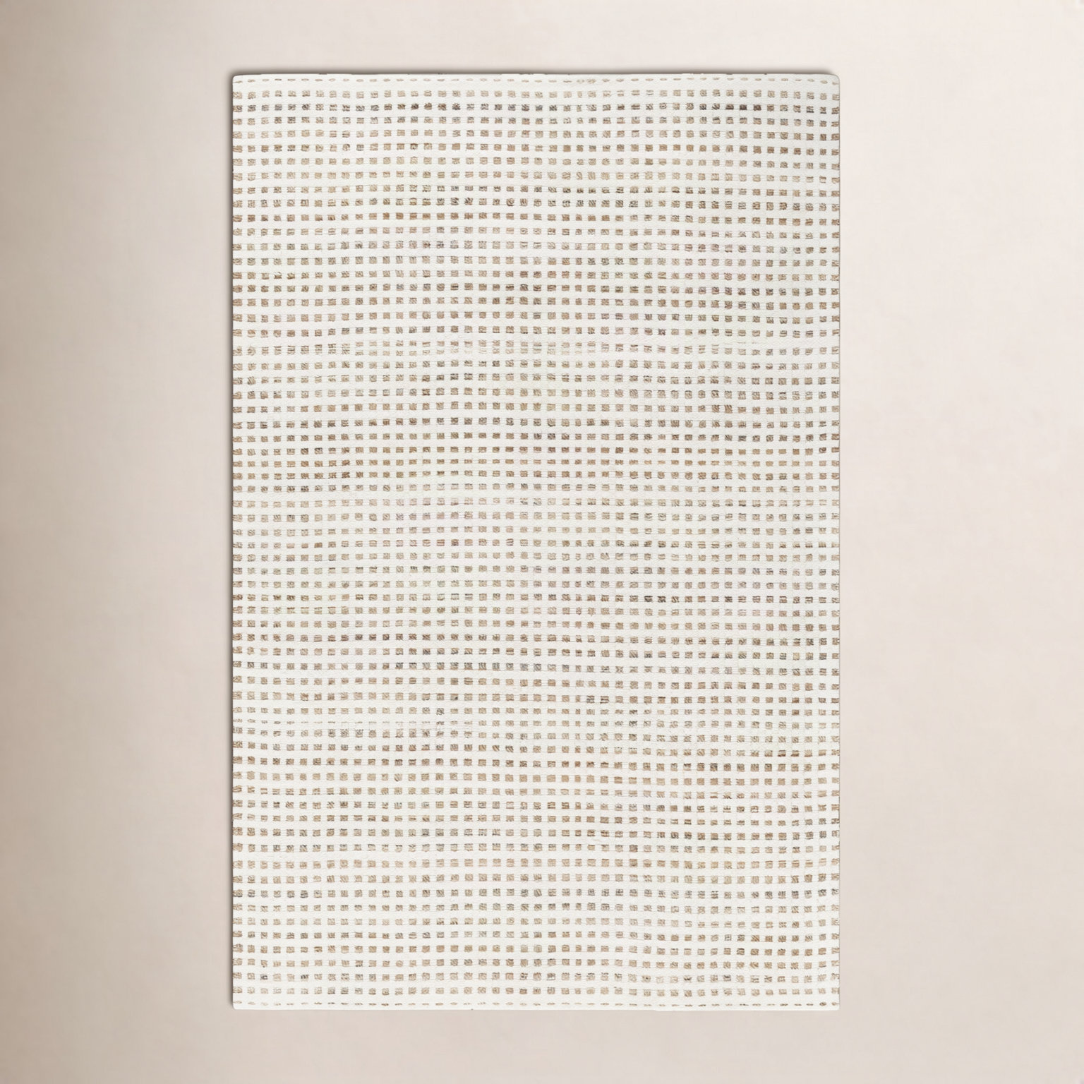 Gilson Hand-Woven Beige Geometric Rug, Beige, Rectangle 8' x 10'