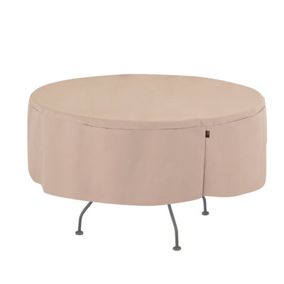 Modern Leisure Chalet Round Patio Dining Table Cover, 50" Diameter x 25"H, Beige