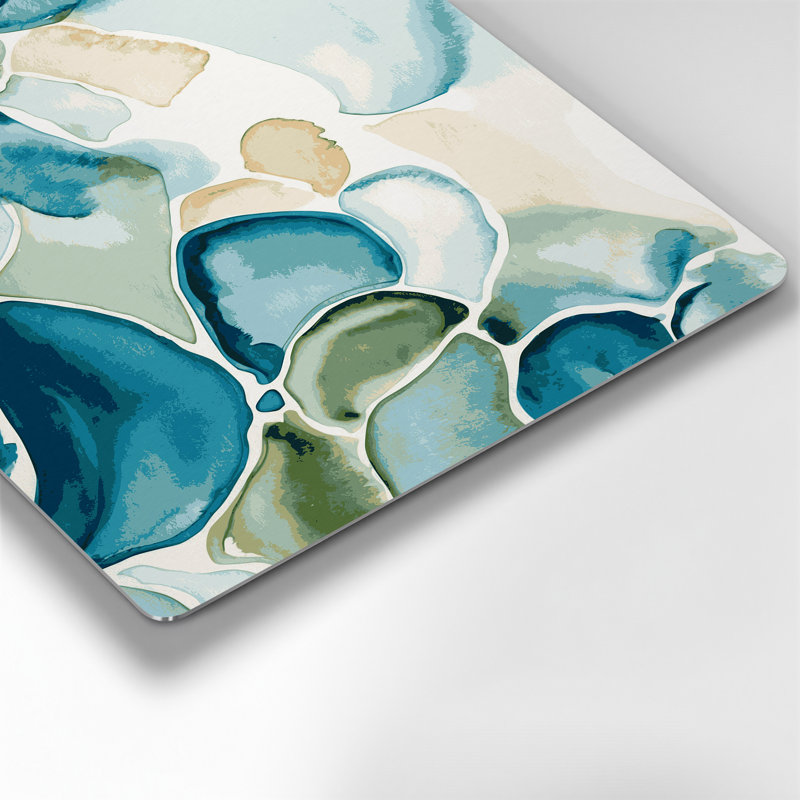 Aquarelle abstraite 22, art mural en métal beige, H 16 po x l 20 po