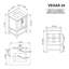 Meuble-lavabo simple Vegas de 61 cm (24 po) en noyer épicé, comptoir en pierre reconstituée blanc tourterelle, quincaillerie noire mate-136247905-136247906