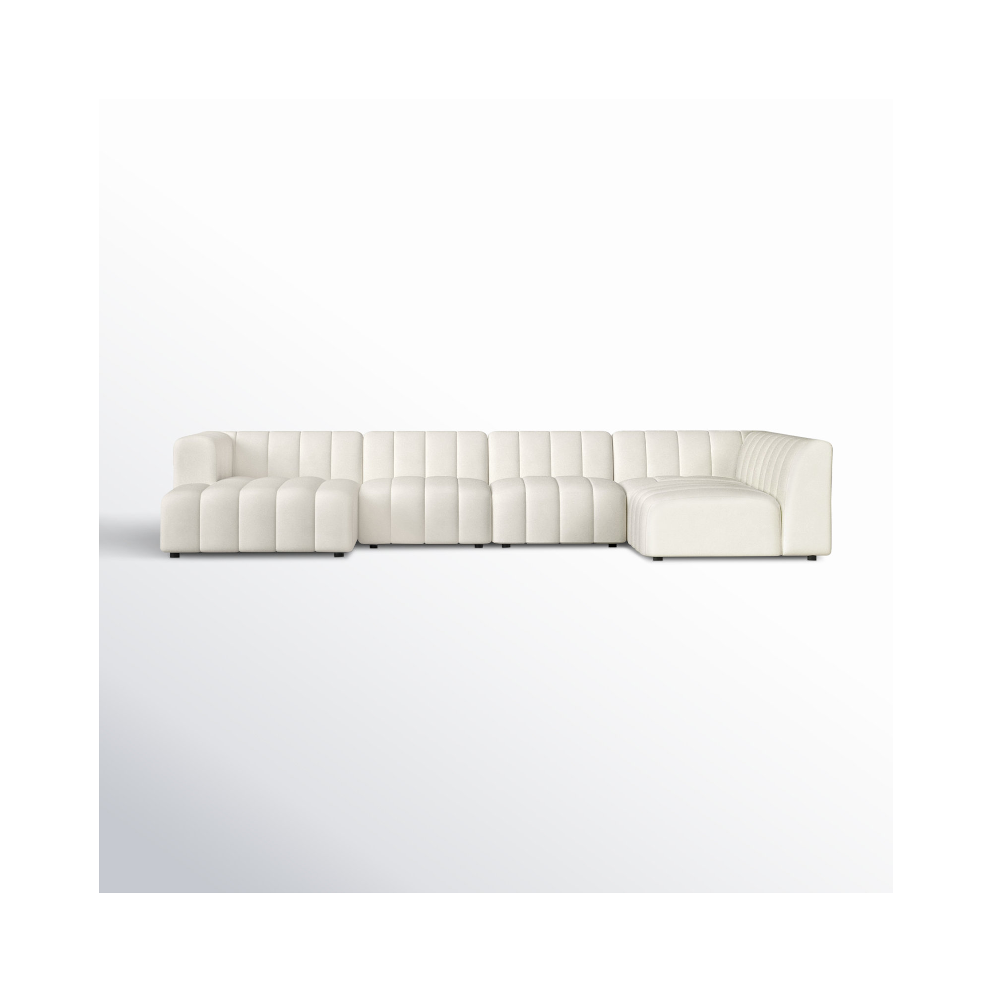 Bowry 157" Wide Modular Sectional, Left Hand Facing, Fayette Cloud Polyester Blend
