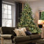 Arbre de Noël de 5 pi, 350 lumières Ul, 1129 pe / pointes, silhouette à base large, structure à charnières, base de support en métal stable, support renforcé