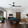 Chaffins Large Matte Black Indoor/Covered Outdoor Ceiling Fan with Light and Remote, 3 Aluminum Blades, 6-Speed Quiet DC Motor, LED Tri-Color Temperature, Memory Function, Timer, 6''/12'' Downrods