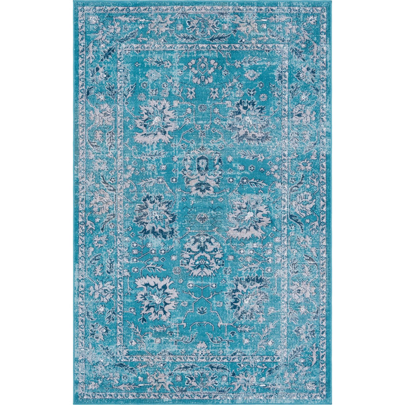 Floral Indoor Rug, Rectangle 5'3" x 8'