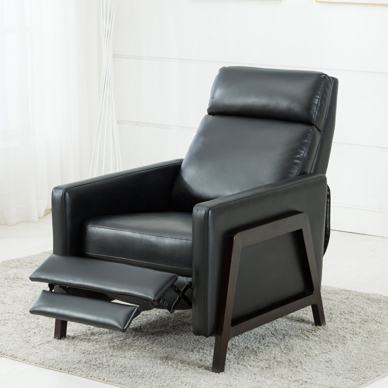 Fauteuil inclinable Johnny, Similicuir noir performance