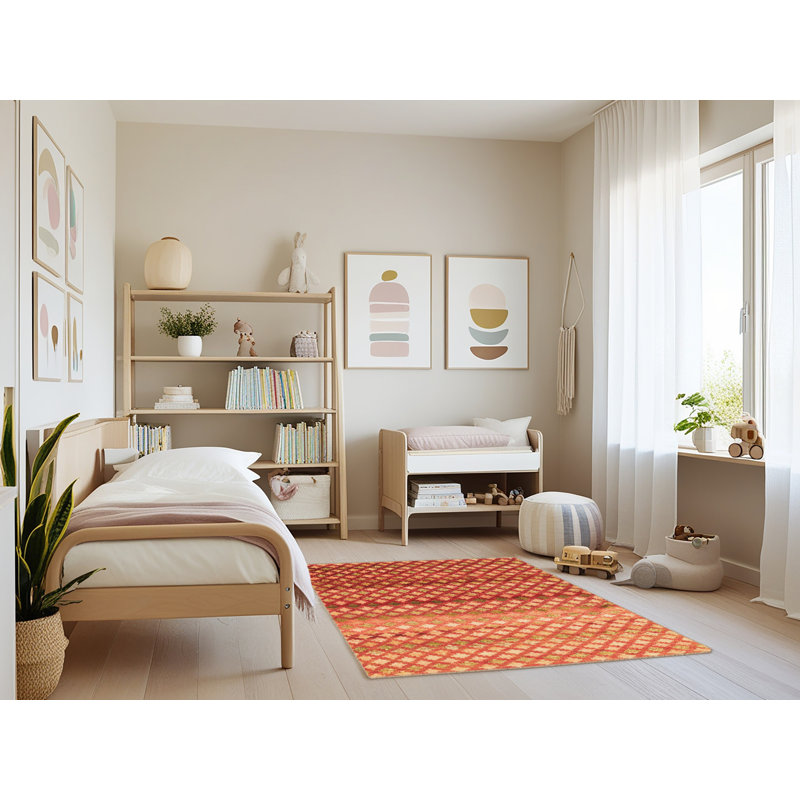 Modoulamin Performance Geometric Indoor Rug, Rectangle 4' x 6'