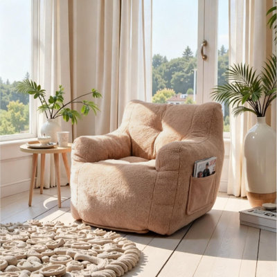 Fauteuil à billes avec coussin en peluche de compression pour adulte