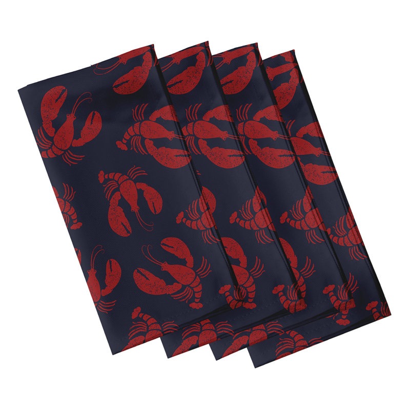 Ludwig Polyester Nautical Square Napkin, 18" W x 18" L, Navy Blue