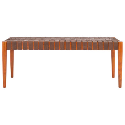 Orin 47" Woven Leather Bench