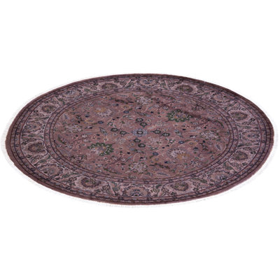 Haydon Hand Knotted Wool Contemporary Brown Round Area Rug 5' 6"" x 5' 7 -  The Twillery Co.Â®, B9A19A1C7C1C4C9E9B9AD6E9041FE460