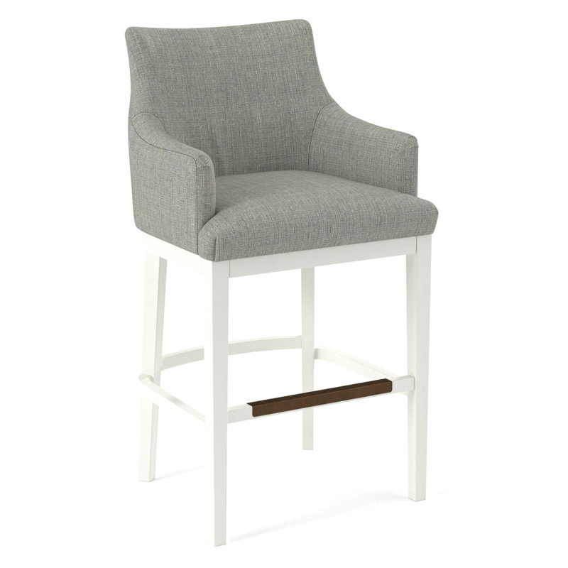 Upholstered Stool, Evolution Pumice, White
