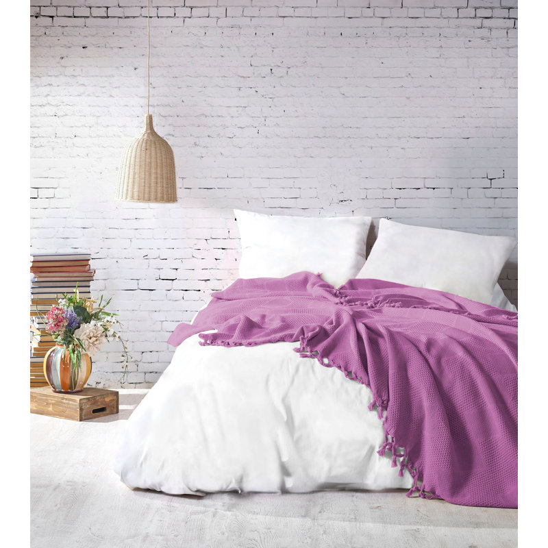Couvre-lit / couvre-lit 100% coton Amaker, Fuchsia