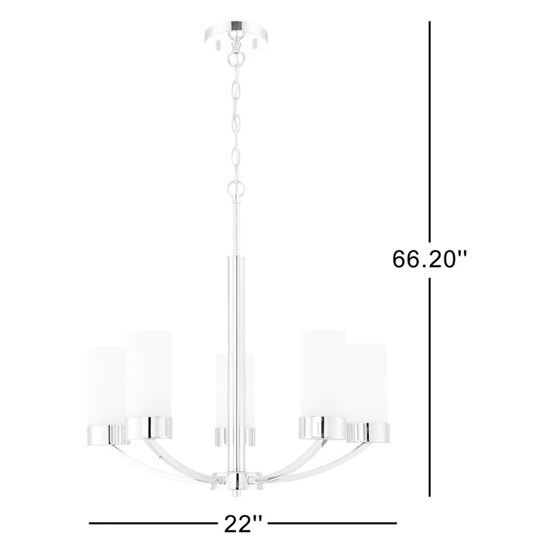Ashaan 5 - Light Dimmable Classic / Traditional Chandelier, Polished Nickel