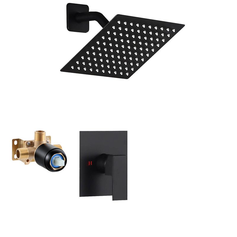 Robinet de douche mural HGN, Noir mat