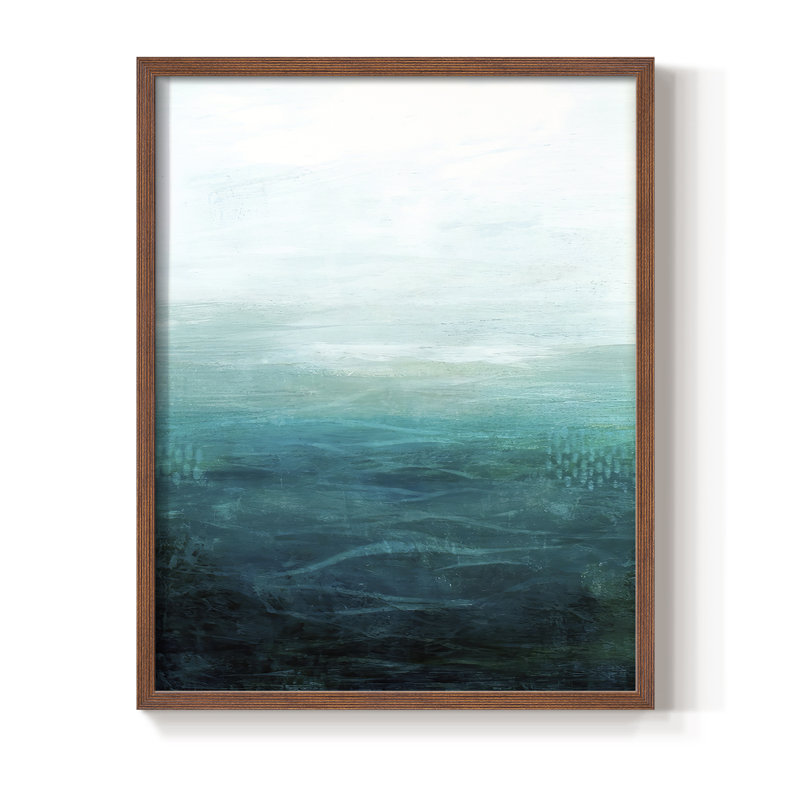 Drifting Sea II Framed Print - Solid Wood, Brown, 10" H x 8" W
