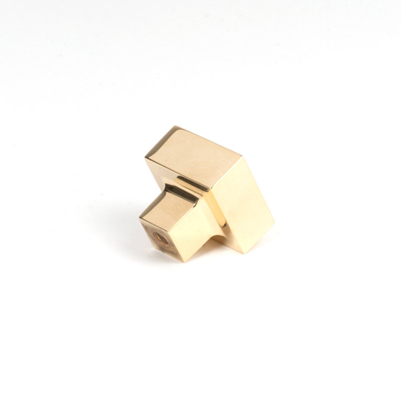 Square Knob, Polished Brass, 2.5 cm