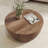 Round Coffee Table with Natural Wood Grain for Living Room
