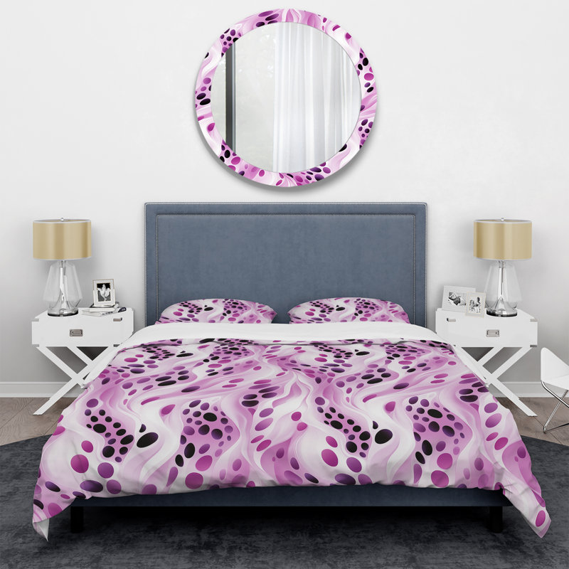 Lilac Seamless Purple Waves III Duvet Cover, King Duvet Cover + 2 King Shams