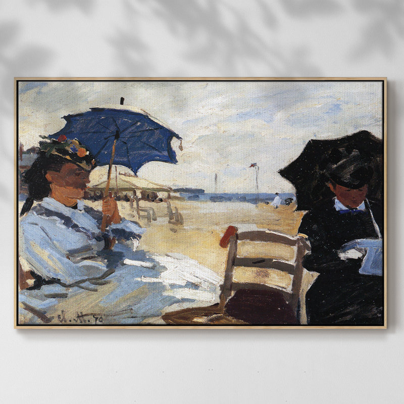 Monet, reproduction d'art encadrée sur toile par Claude Monet, H 27 po x l 41 po x P 2 po, Naturel