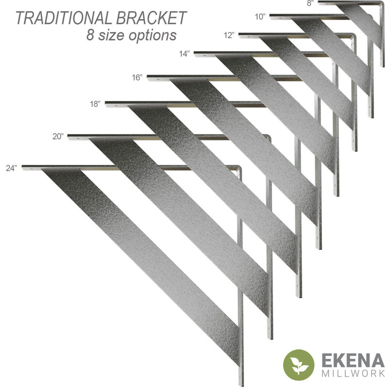 Ekena Millwork Traditional H 2'' W D Metal Bracket / Corbel