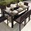 Table de patio d'extérieur en rotin avec plateau en bois d'ingénierie 71 po Martha Stewart Bedford-109713863